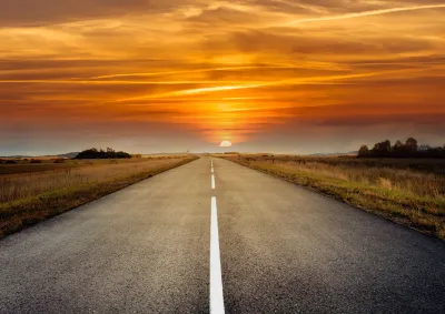 Country road sunrise